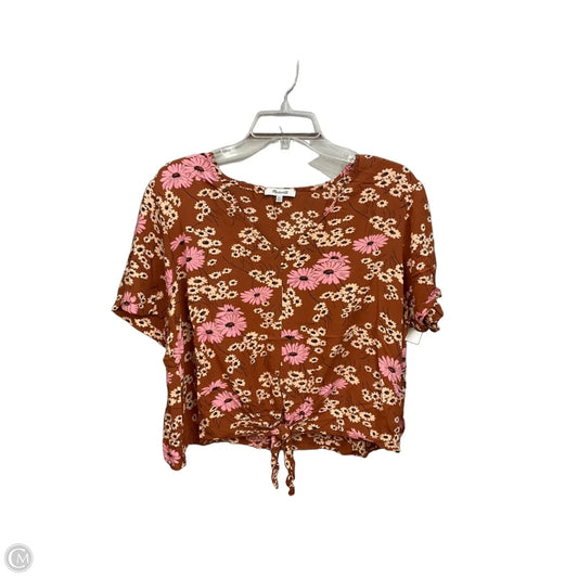 Top Short Sleeve By Madewell In Floral Print, Size: Xxl