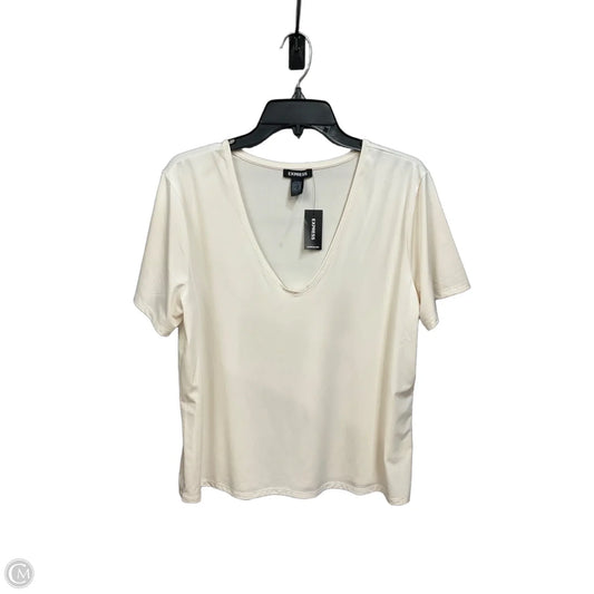 Top Sleeveless Basic By Express In Cream, Size: L