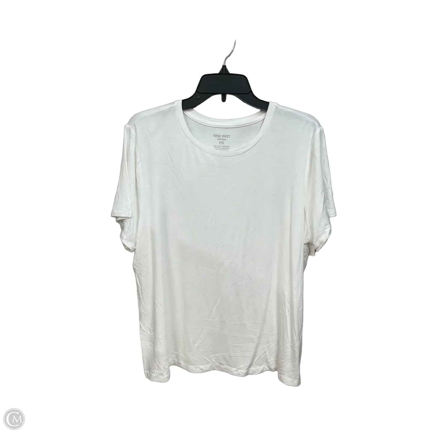 Top Short Sleeve Basic By Nine West Apparel In White, Size: Xxl