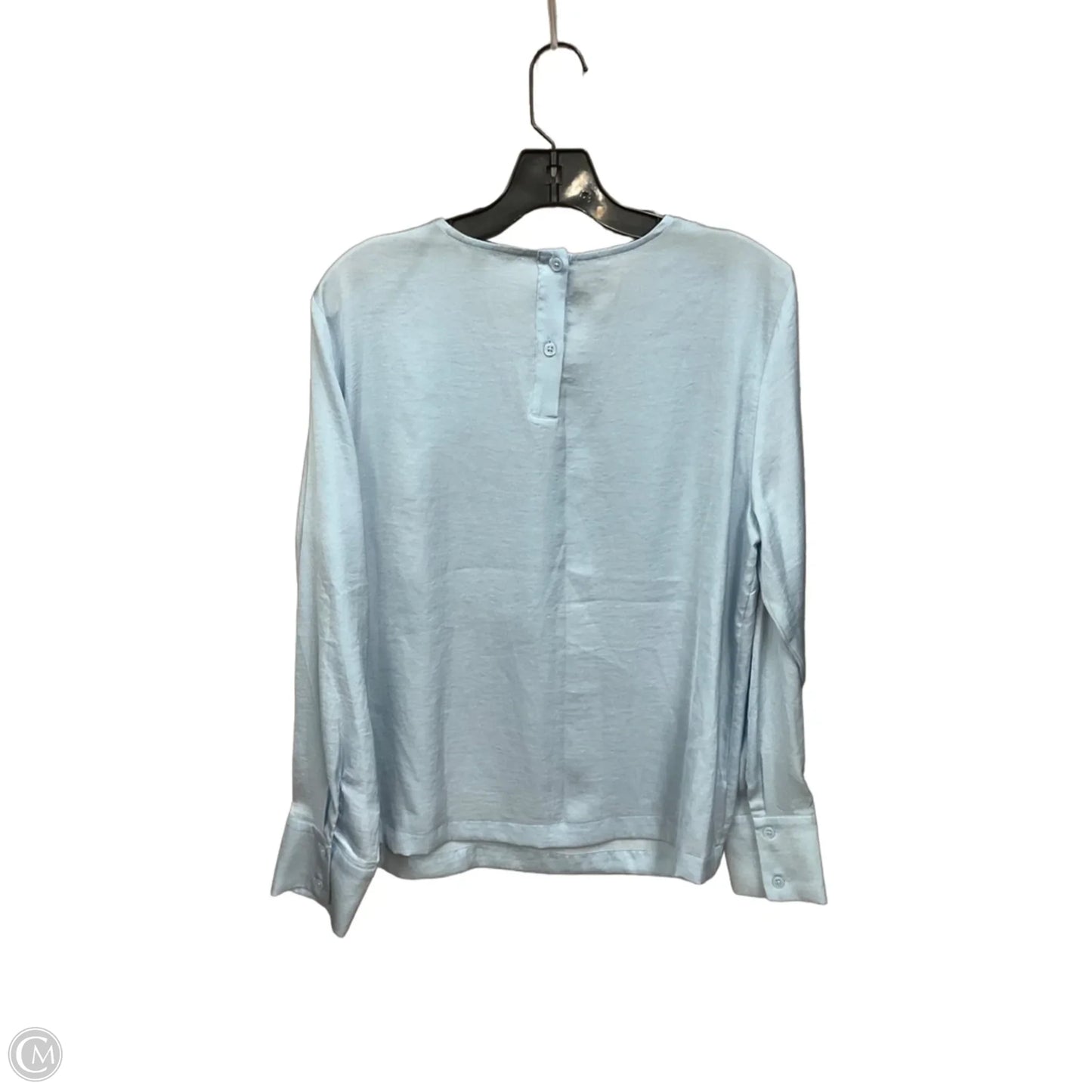 Blouse Long Sleeve By Banana Republic In Blue, Size: L