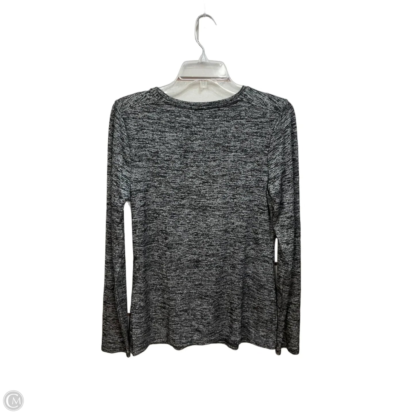 Top Long Sleeve By Banana Republic In Black & Grey, Size: M