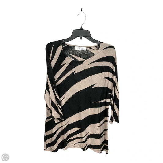 Top 3/4 Sleeve By Kasper In Black & Grey, Size: Xl