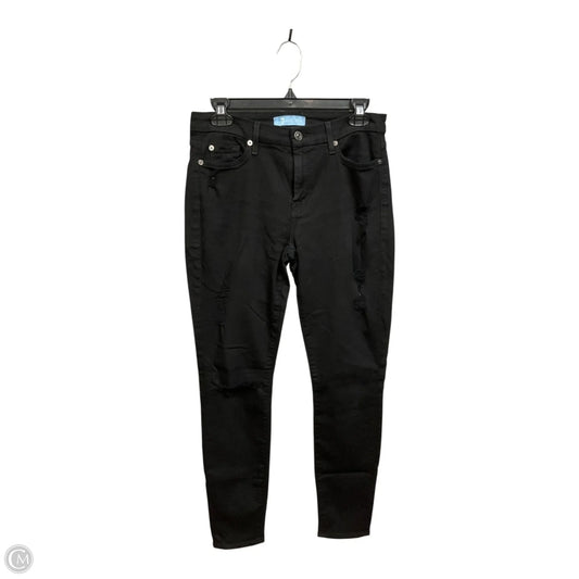 Jeans Skinny By 7 For All Mankind In Black Denim, Size: 6