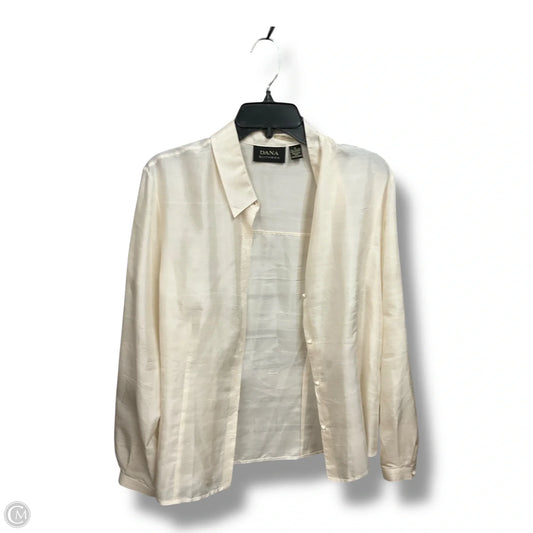Blouse Long Sleeve By Dana Buchman In Cream, Size: Xl