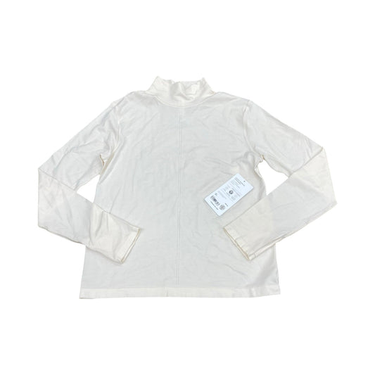 Athletic Top Ls Collar By Athleta In Cream, Size:L