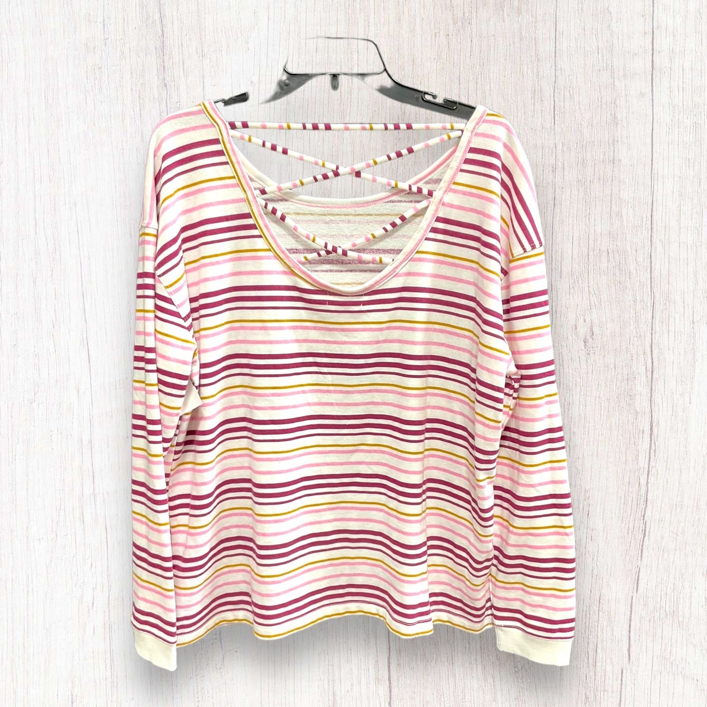 Striped Pattern Top Long Sleeve Basic Maurices, Size L