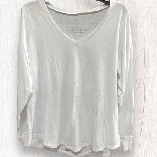 White Top Long Sleeve Basic Torrid, Size L