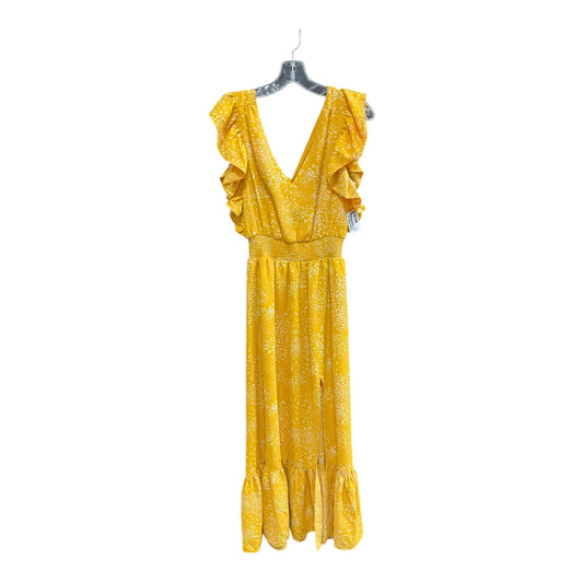 Dress Casual Maxi By Express In White & Yellow, Size: S