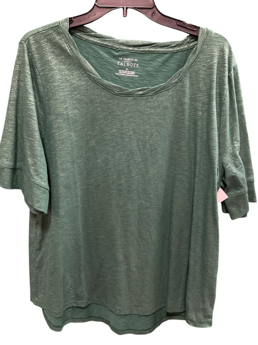 Top Short Sleeve Basic By Talbots In Green, Size: Xl