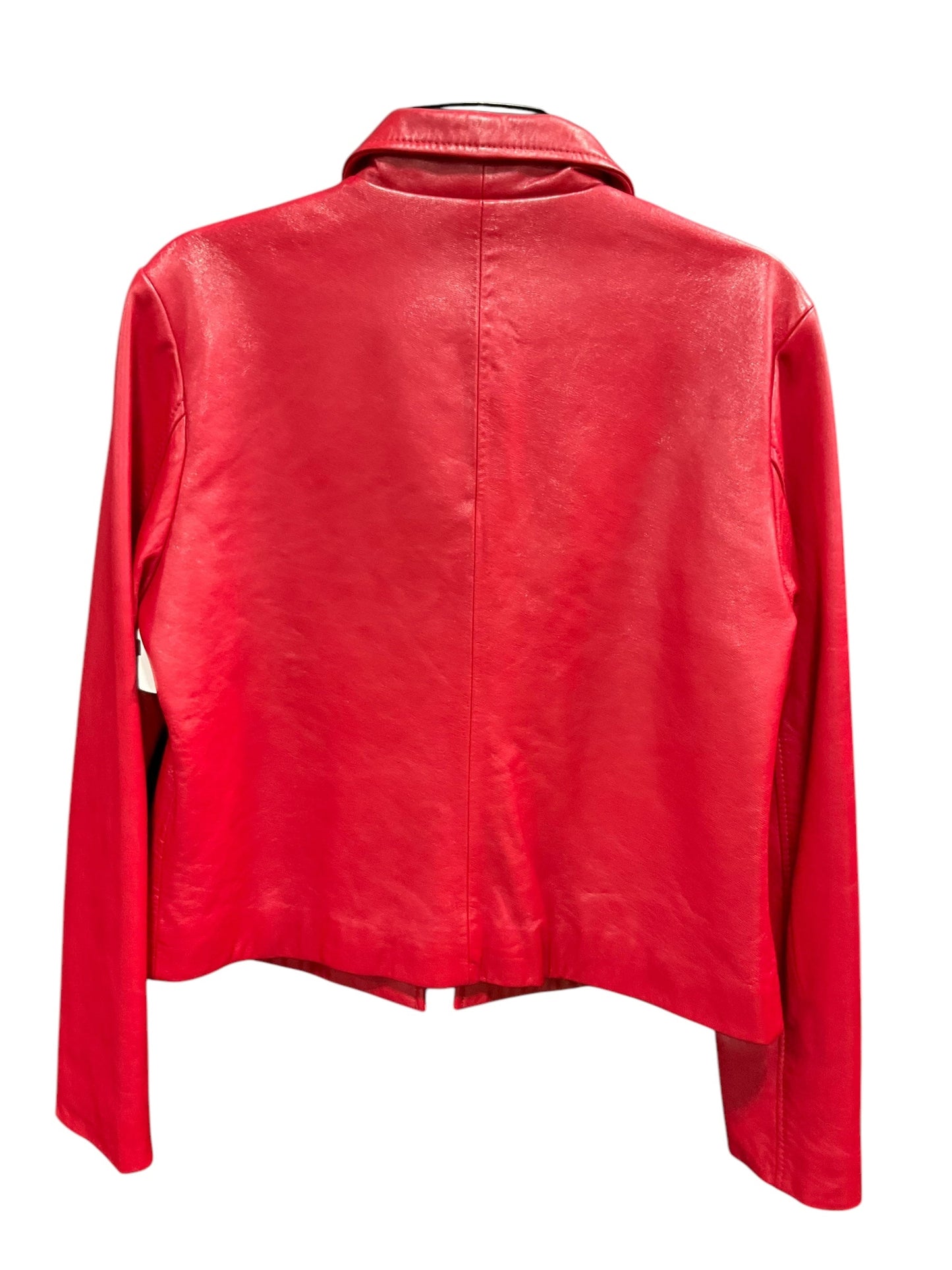 Jacket Leather By Clothes Mentor In Red, Size: M