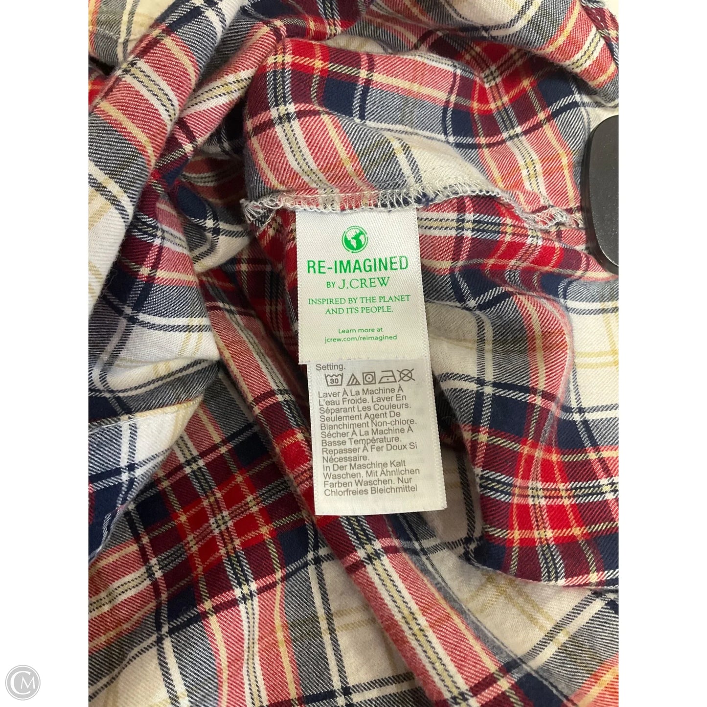 Blouse Long Sleeve By J. Crew In Blue Red & White, Size: M