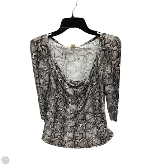 Top 3/4 Sleeve Basic By Michael By Michael Kors In Animal Print, Size: M