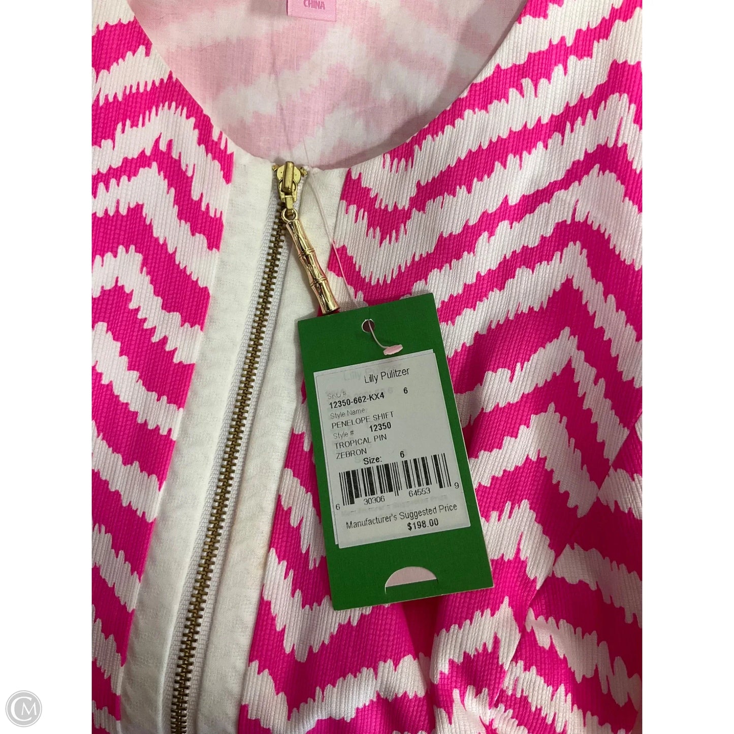 Dress Designer By Lilly Pulitzer In Pink & White, Size: 6