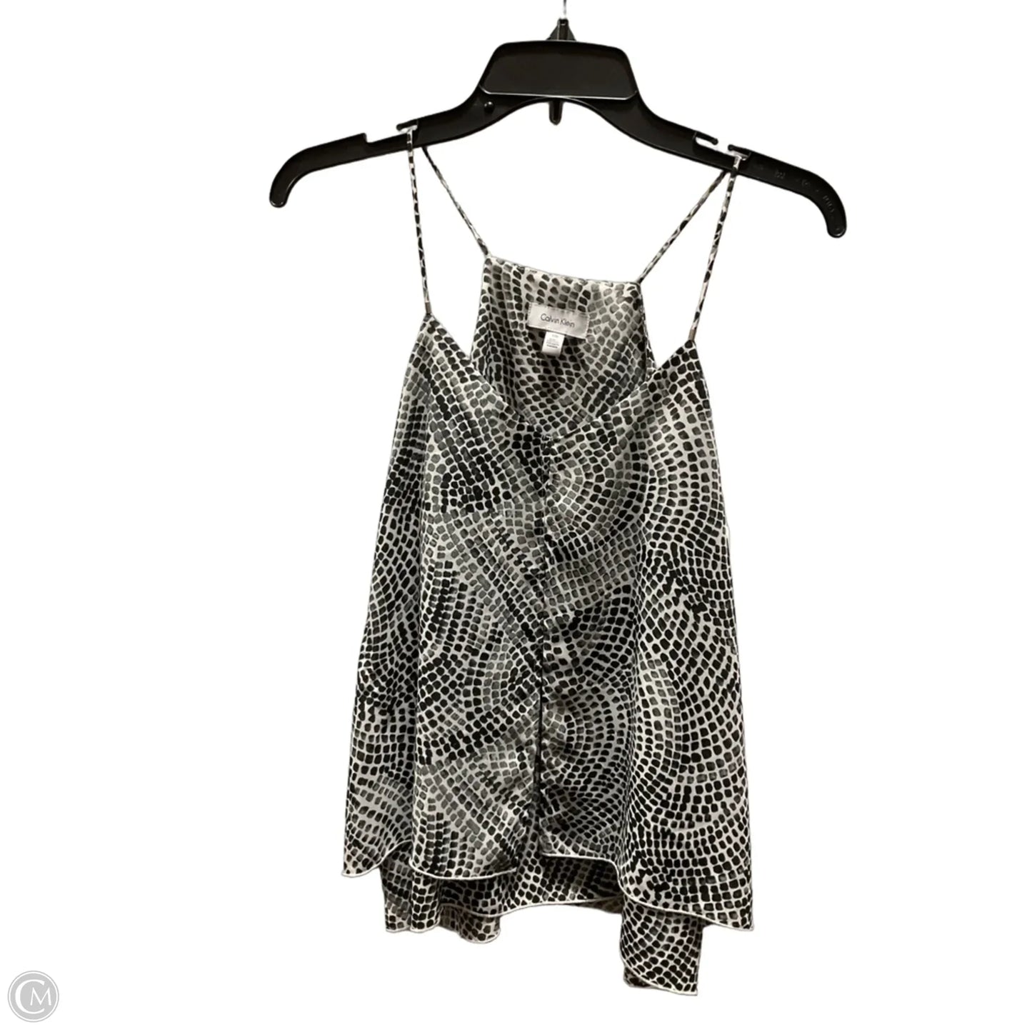 Top Sleeveless Basic By Calvin Klein In Black & White, Size: Sp