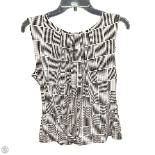 Top Sleeveless Basic By Calvin Klein In Black & White, Size: L