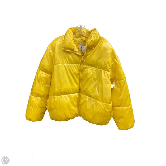 Jacket Puffer & Quilted By A New Day In Yellow, Size: L