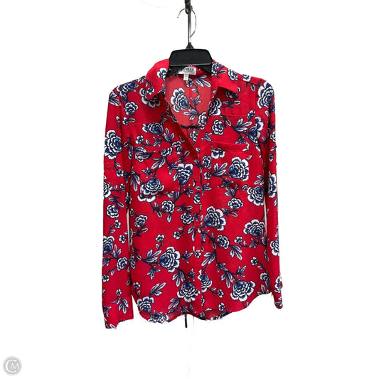 Blouse Long Sleeve By Express In Floral Print, Size: Sp