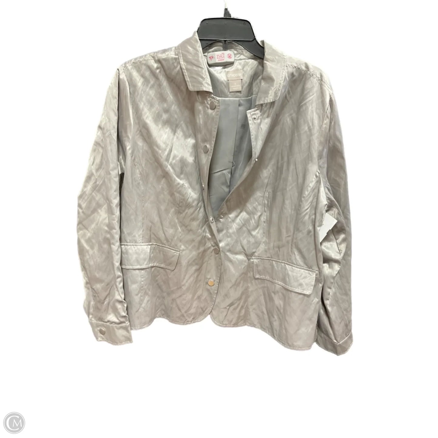 Jacket Other By Chicos In Silver, Size: Xl