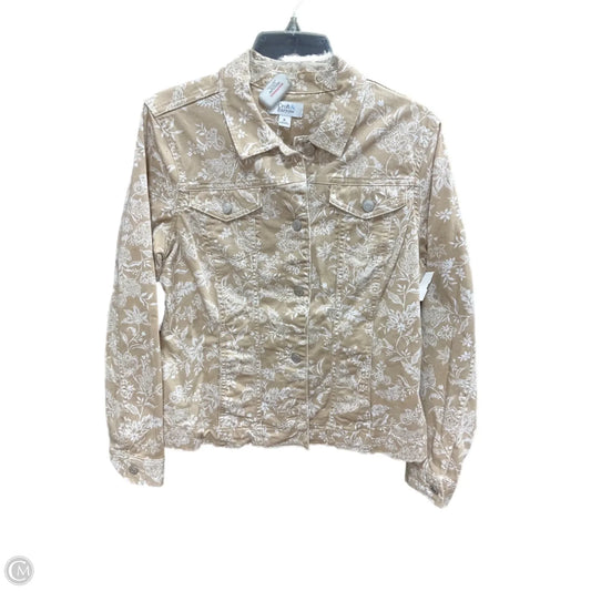 Jacket Denim By Croft And Barrow In Tan & White, Size: M