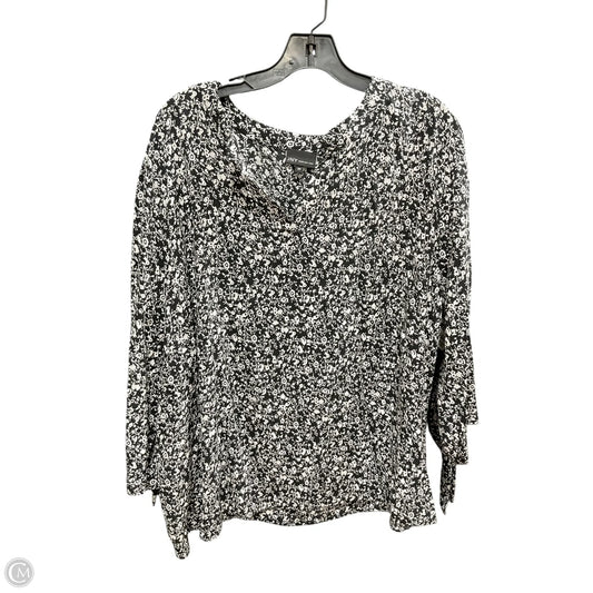 Top 3/4 Sleeve Basic By Jones New York In Floral Print, Size: 3x