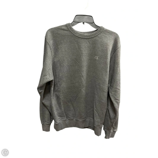 Athletic Top Long Sleeve Collar By Champion In Grey, Size: 8