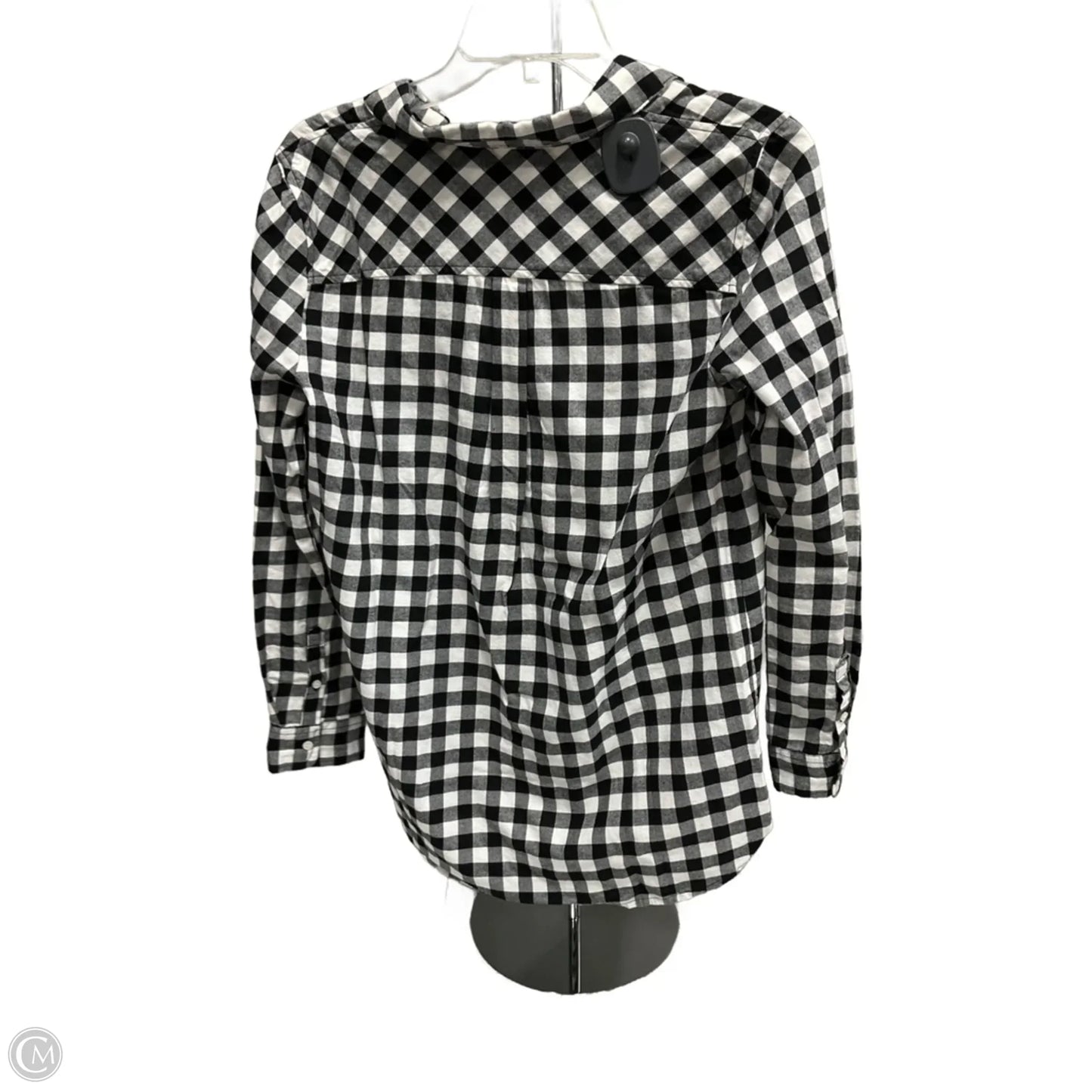 Blouse Long Sleeve By J. Crew In Checkered Pattern, Size: Xs