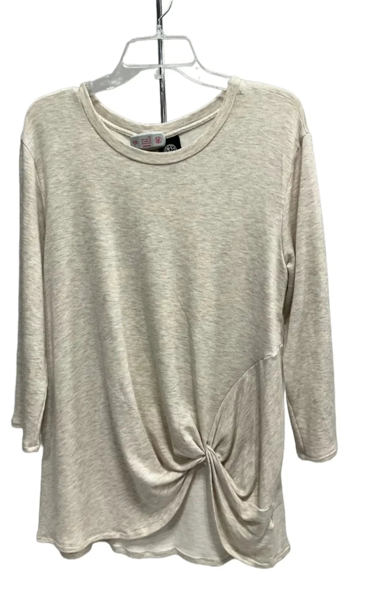 Top 3/4 Sleeve Basic By Bobeau In Tan, Size: Xl