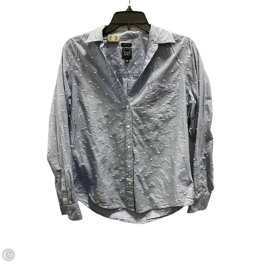 Blouse Long Sleeve By Gap In Polkadot Pattern, Size: M