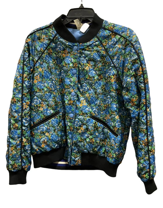 Jacket Designer By Coach In Floral Print, Size: M