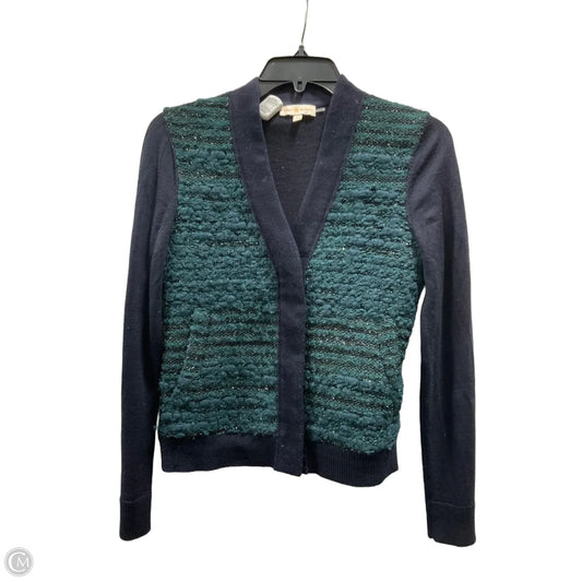 Sweater Cardigan Designer By Tory Burch In Blue & Green, Size: Xs