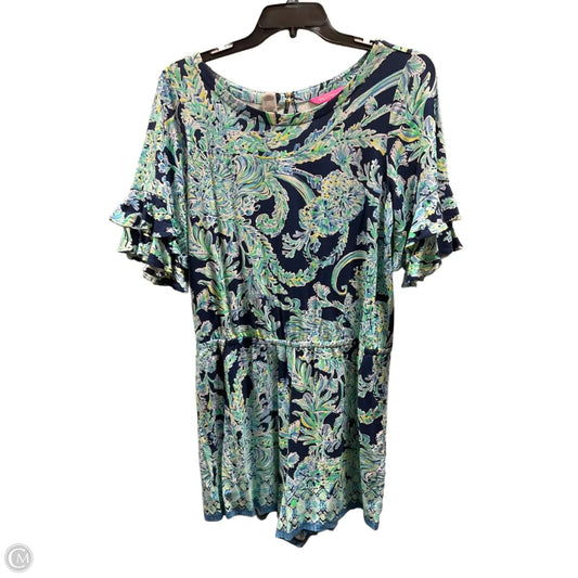 Romper Designer By Lilly Pulitzer In Blue & Green, Size: Xl