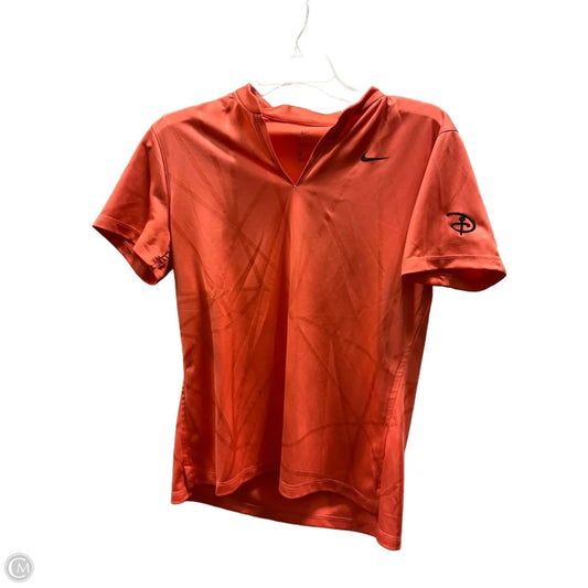 Athletic Top Short Sleeve By Nike In Orange, Size: M