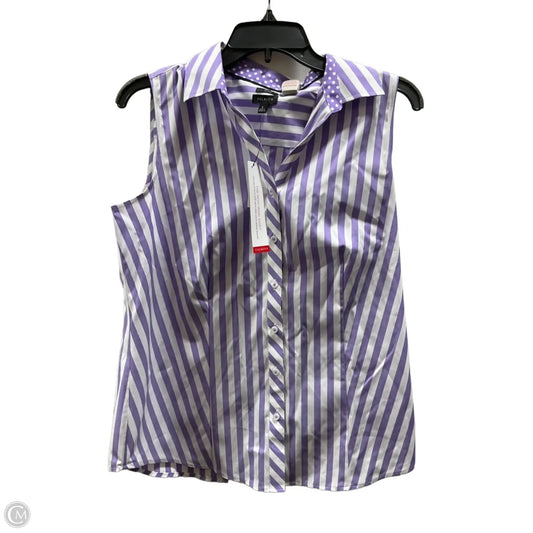 Top Sleeveless Basic By Talbots In Purple & White, Size: 8