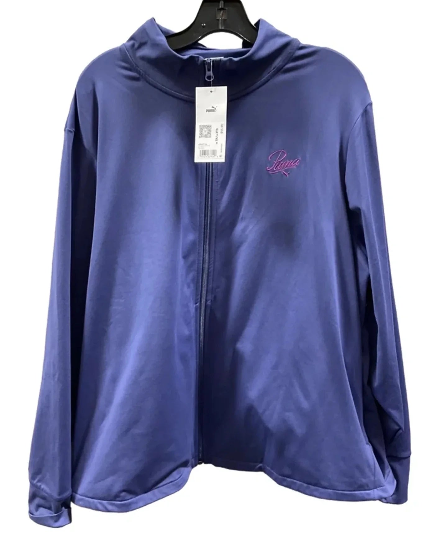 Athletic Jacket By Puma In Blue, Size: 3x