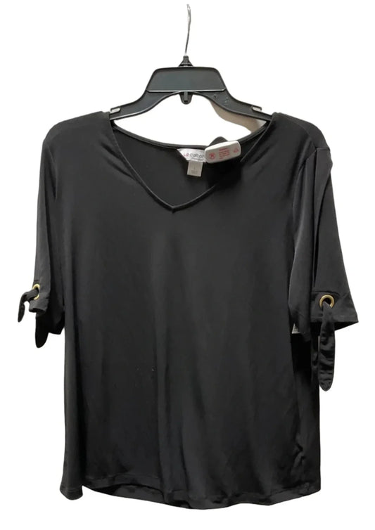Top Short Sleeve By Liz Claiborne In Black, Size: L