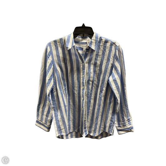 Blouse Long Sleeve By J. Crew In Striped Pattern, Size: S