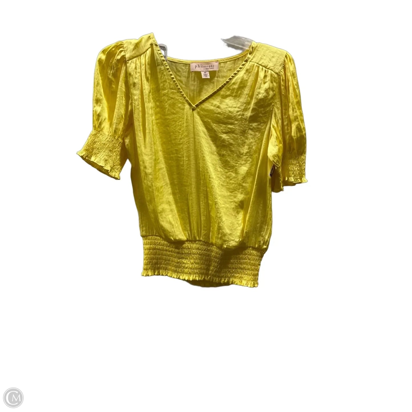 Top Short Sleeve By Philosophy In Yellow, Size: Sp