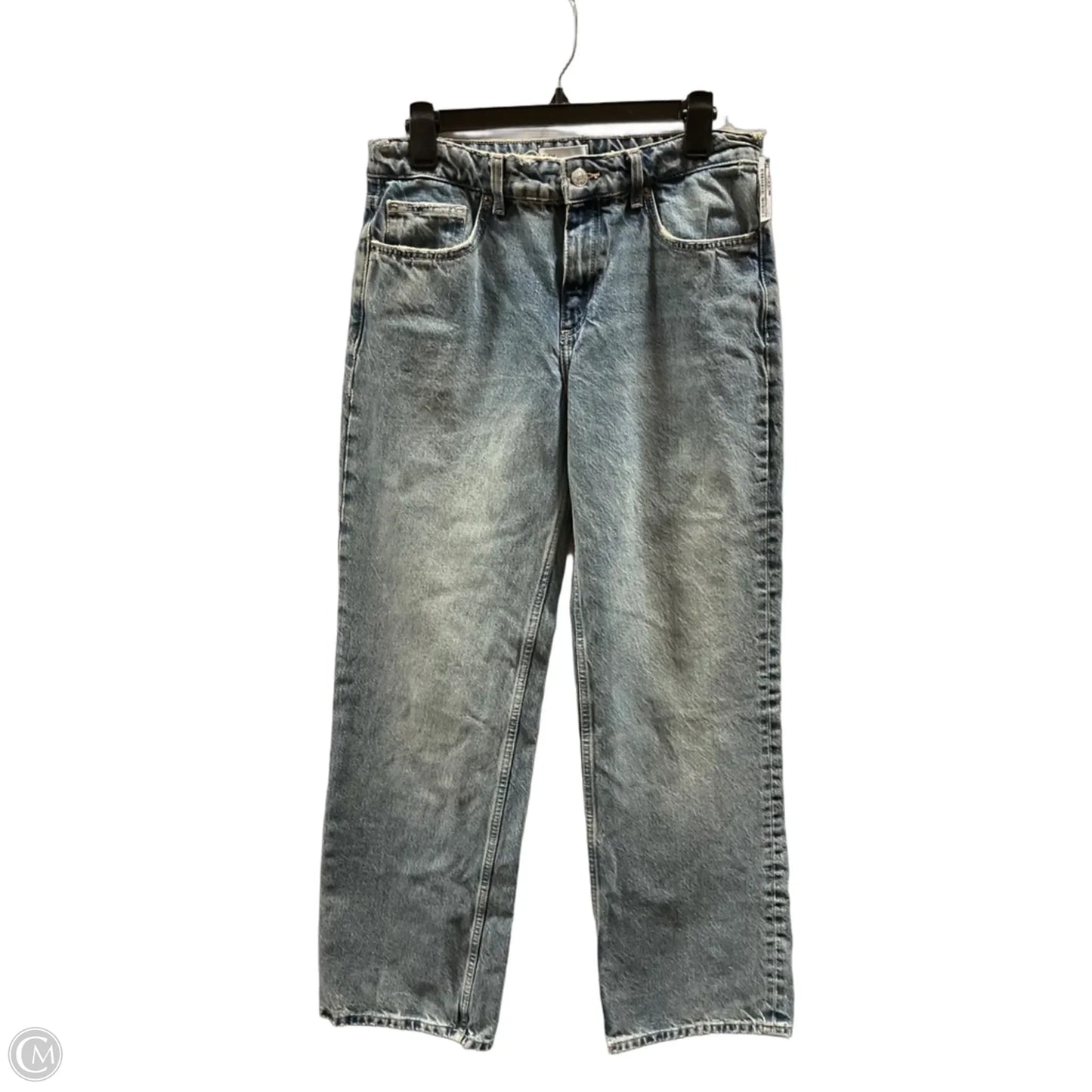Jeans Straight By Zara In Blue Denim, Size: 8