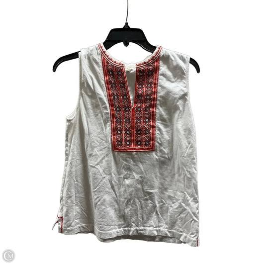 Top Sleeveless Basic By J. Crew In Orange & White, Size: M