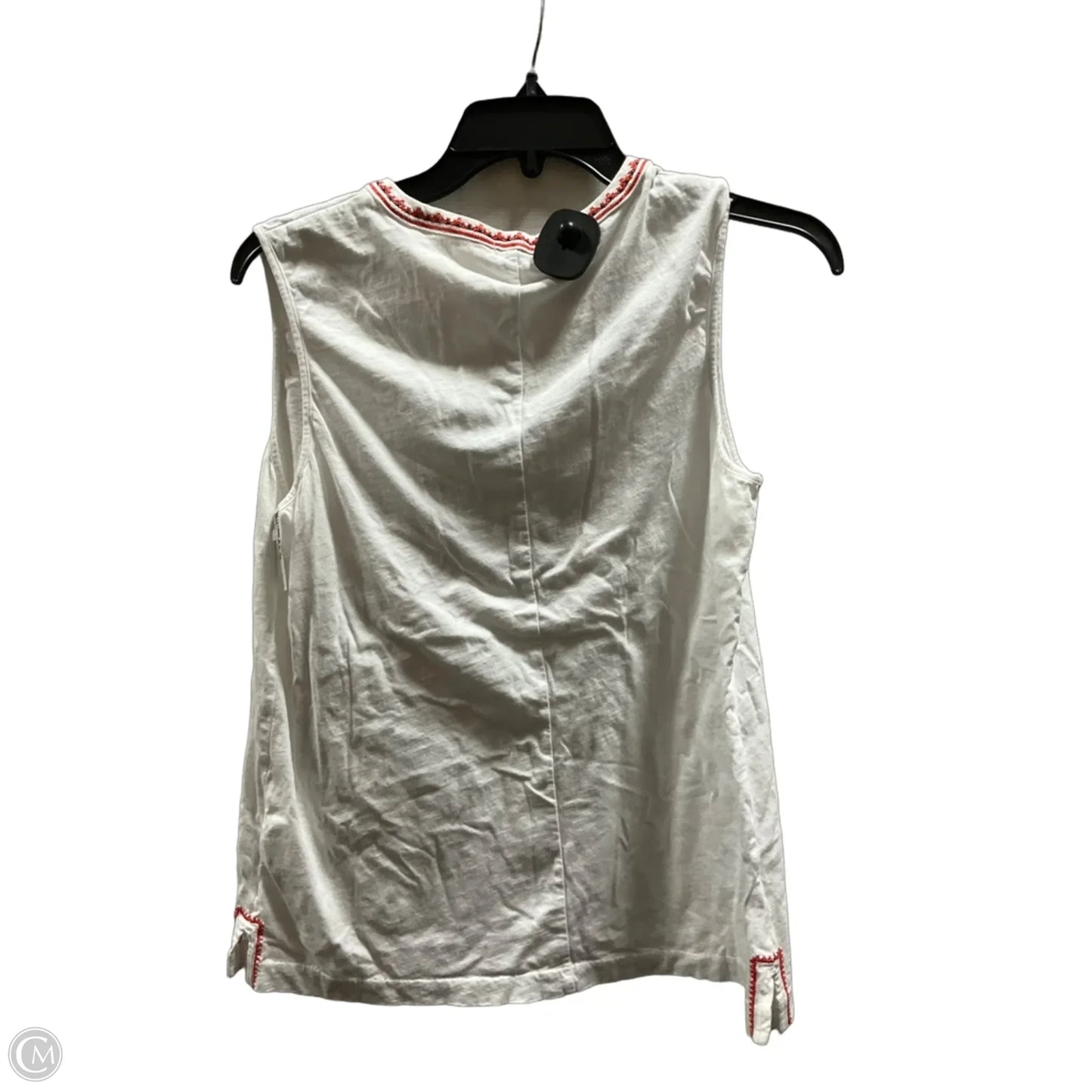 Top Sleeveless Basic By J. Crew In Orange & White, Size: M