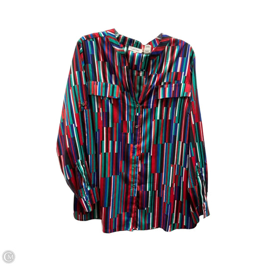 Top Long Sleeve Basic By Calvin Klein In Multi-colored, Size: 1x