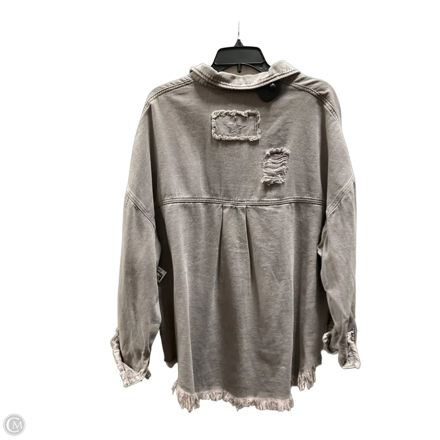 Jacket Denim By Pol In Grey, Size: L
