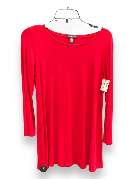 Red Top Long Sleeve Eileen Fisher, Size S