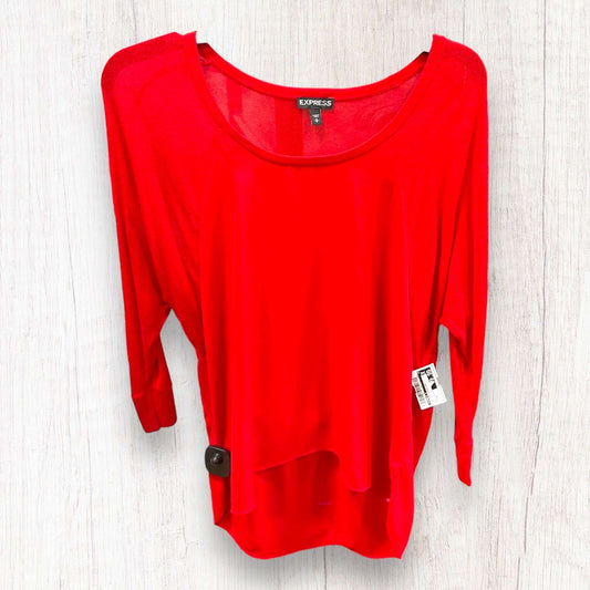 Red Top 3/4 Sleeve Basic Express O, Size S