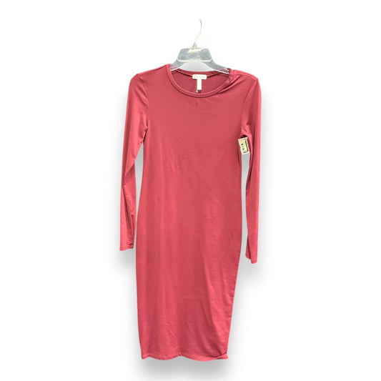 Dress Casual Midi By Leith In Maroon, Size: Xs