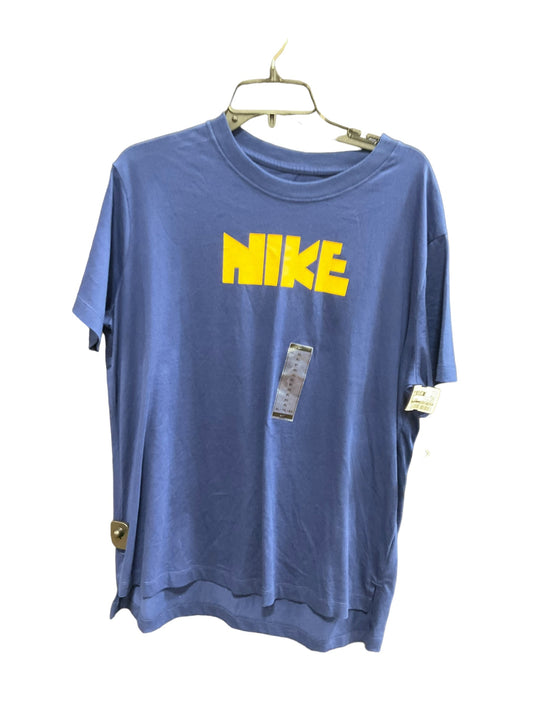 Blue Yellow Athletic Top Long Sleeve Crewneck Nike Apparel, Size Xl