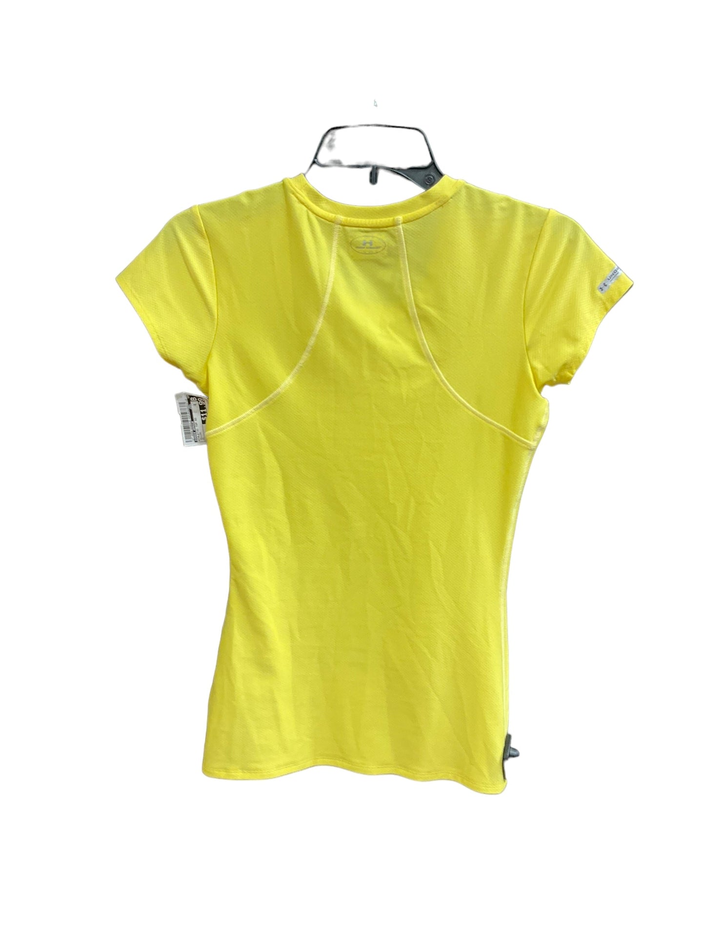 Yellow Athletic Top Short Sleeve Under Armour, Size Xs