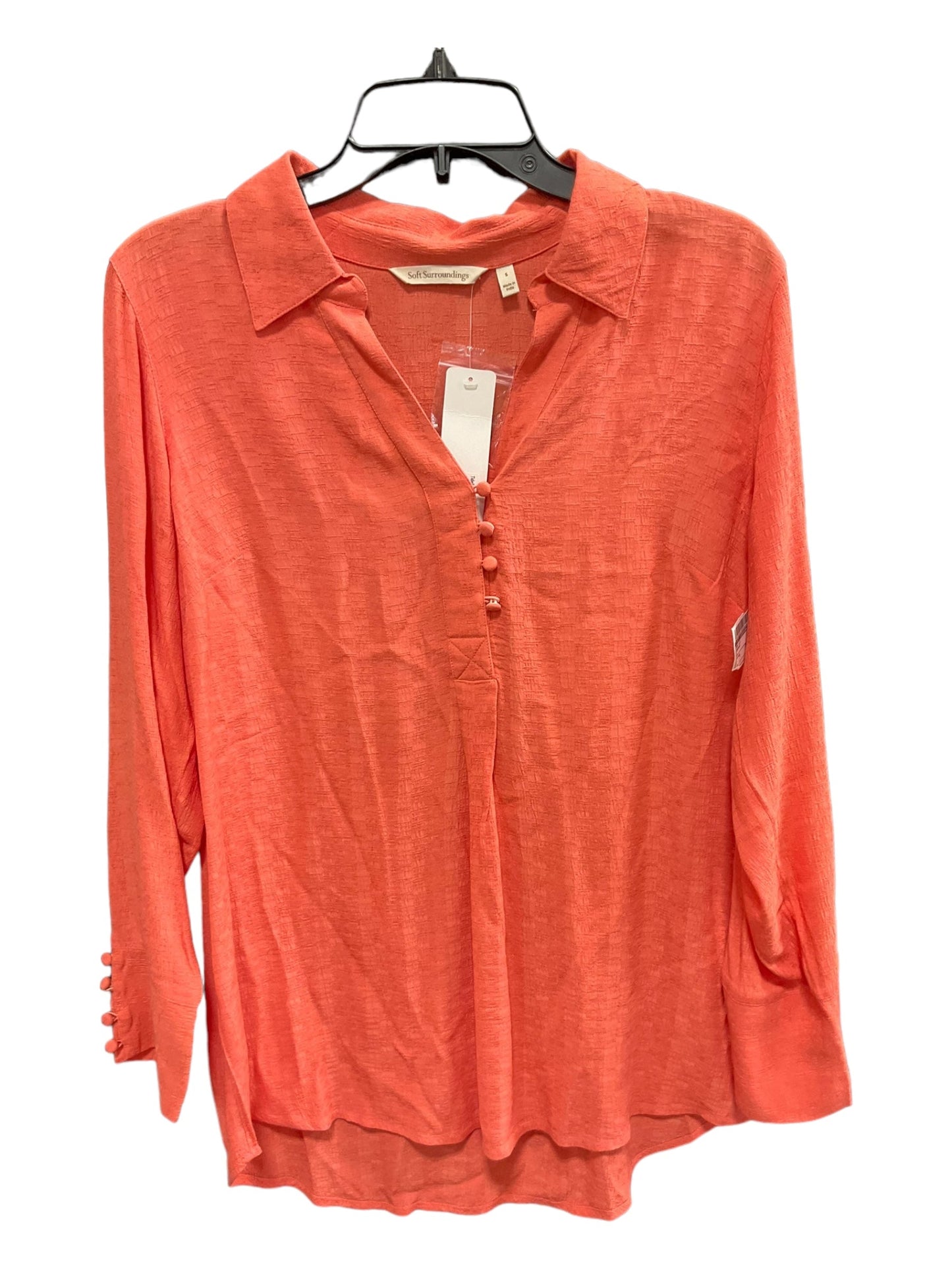 Orange Top Long Sleeve Soft Surroundings, Size S