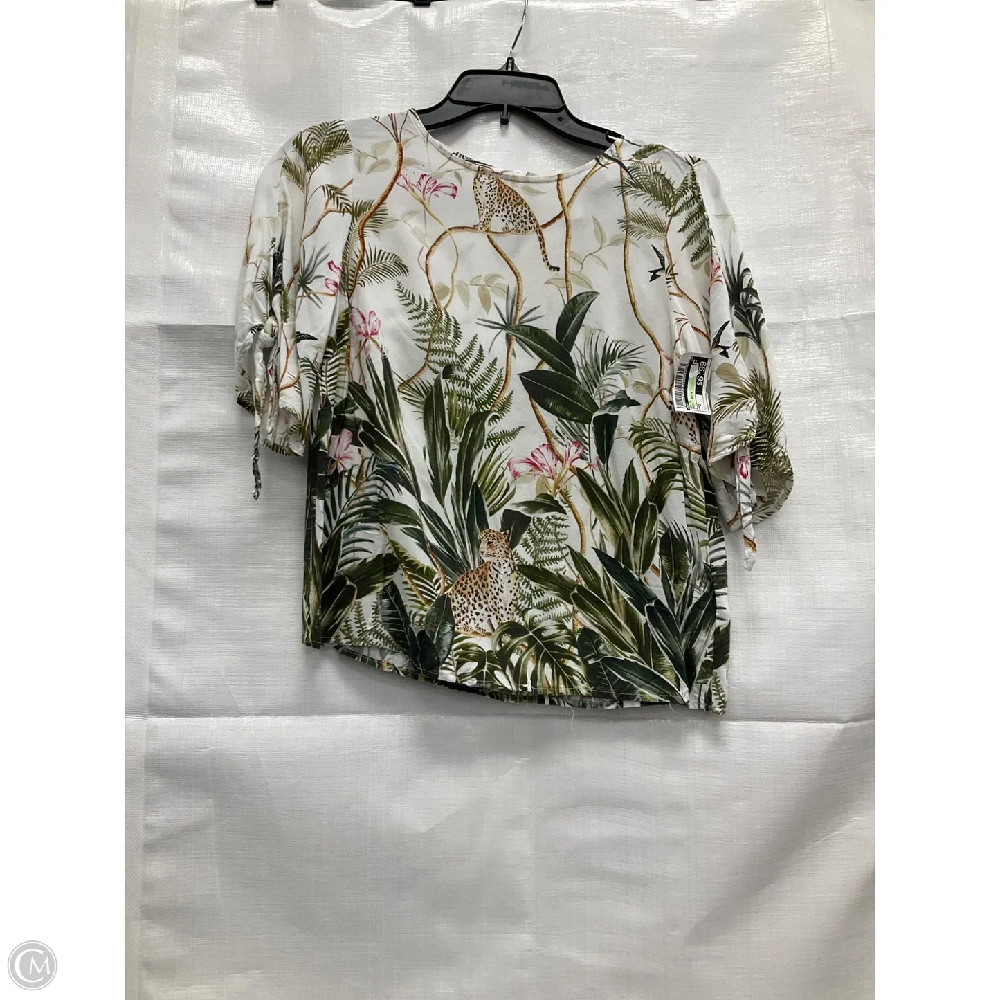 Top Short Sleeve By H&m In Green & White, Size: 2