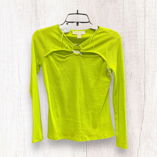 Green Top Long Sleeve Michael By Michael Kors, Size Xs